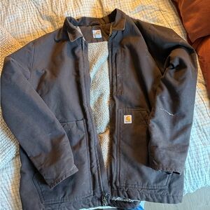 Carhartt Dark Brown Jacket with Fleece Lining